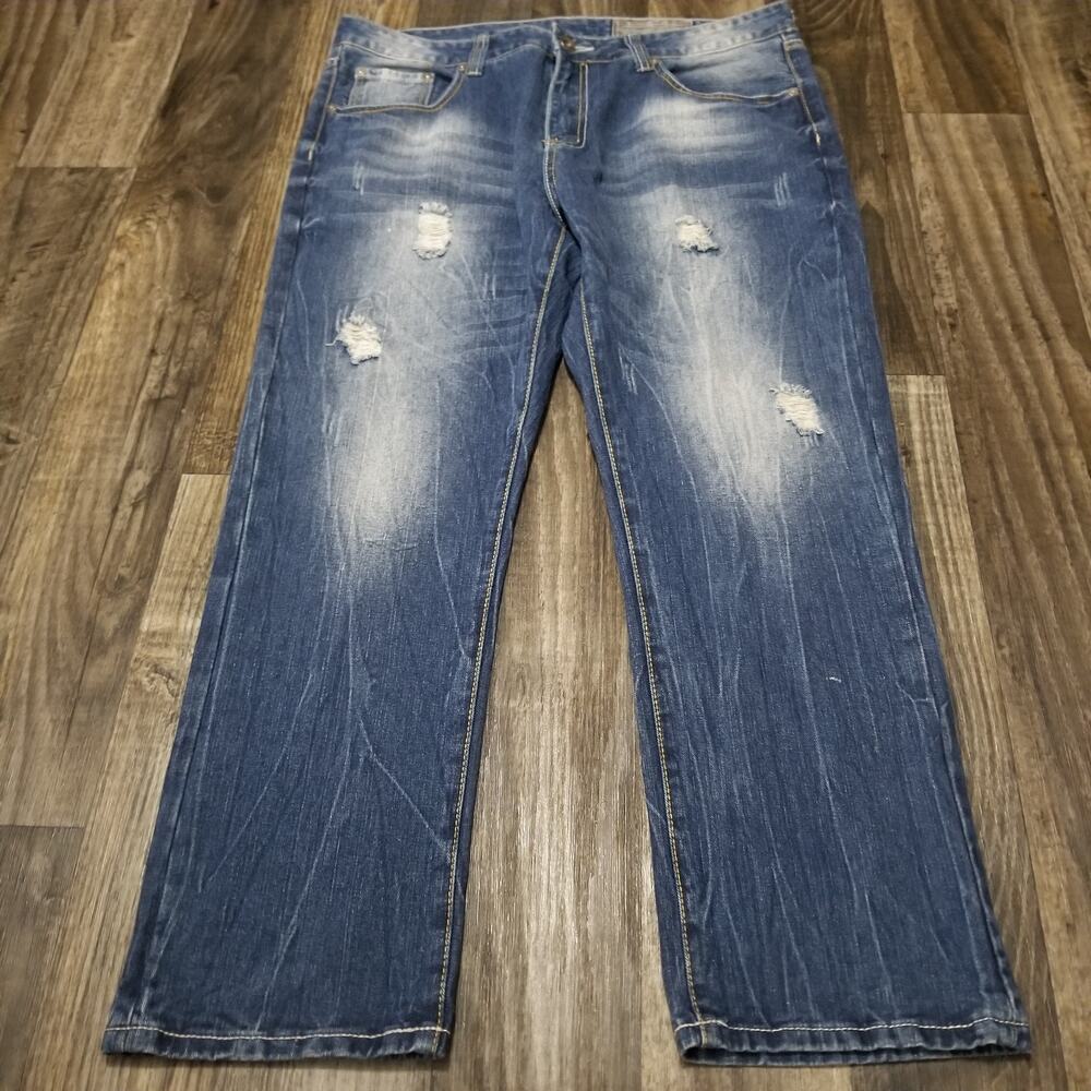 Marc‎ Ecko Jeans Mens Boot 38x30 Cut N Sew Denim Y2k